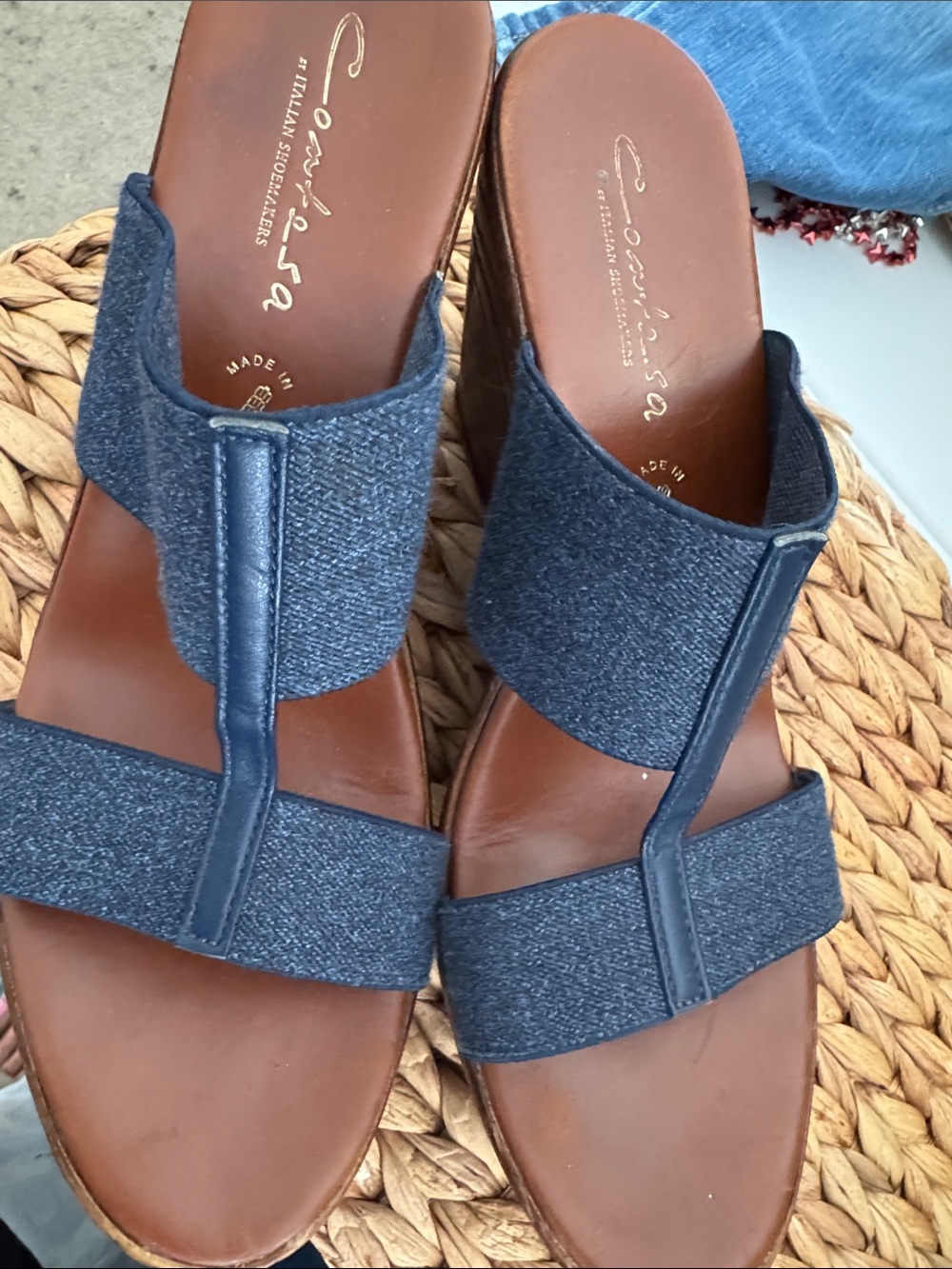 Contessa by Italian Shoemakers Navy Blue Wedges